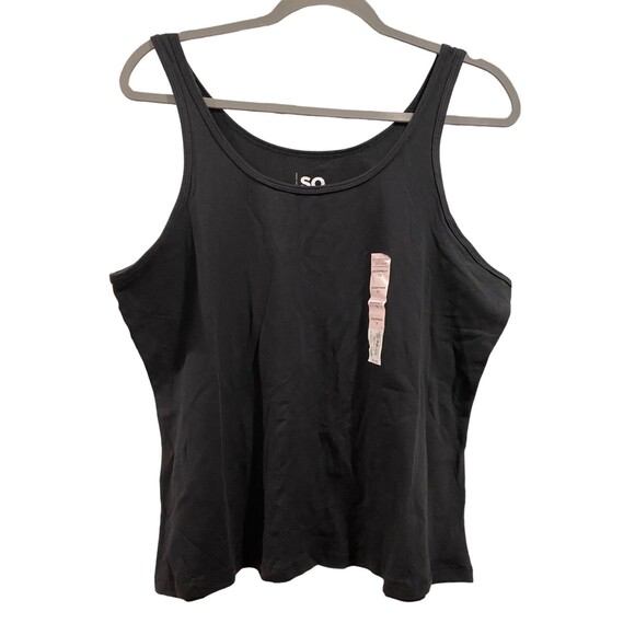 Women's size 1X Scoop Neck Tank S.O. Black - Picture 1 of 2